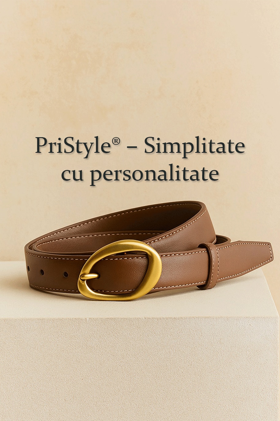 Set 2 Curele Elegante pentru Femei din Piele de Calitate Superioara si Catarama Aurie, PriStyle®, Negru si Maro, 110 cm - Image 3